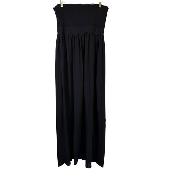 Leith Romper Maxi Overlay Black Anthropologie Crepe Sleeveless Medium - Picture 7 of 11